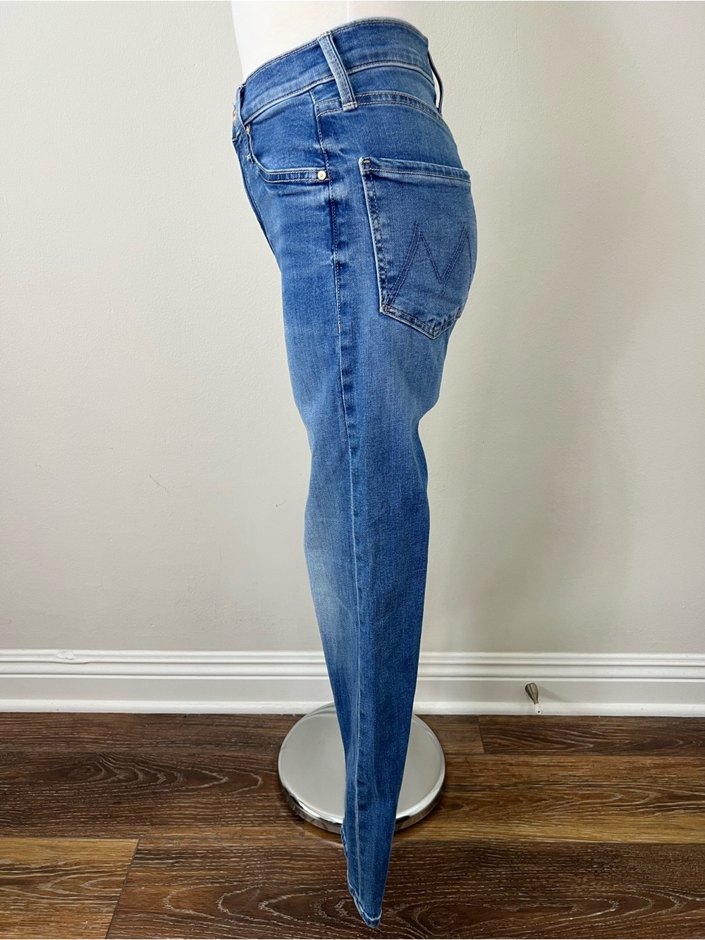 MOTHER The Mid Rise Rider Ankle Jeans Lhasa Love Wash Size 24 Stretch - Picture 5 of 9